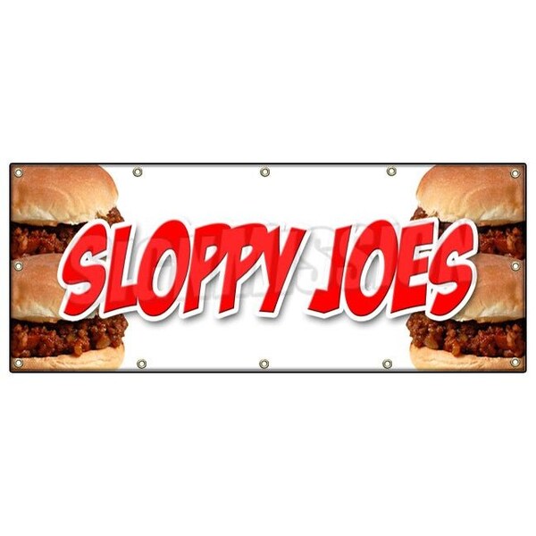 SLOPPY JOES BANNER SIGN beef chicken bun sliders homemade food lunch